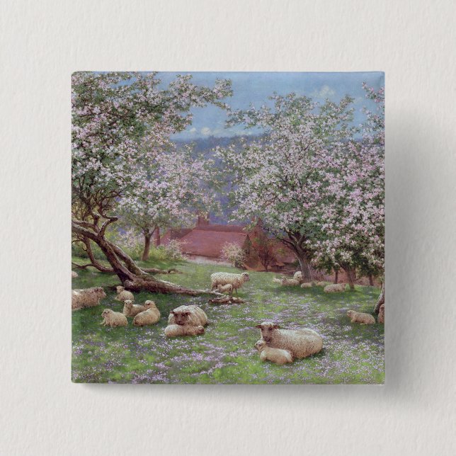 Badge Carré 5 Cm Appleblossom (Devant)