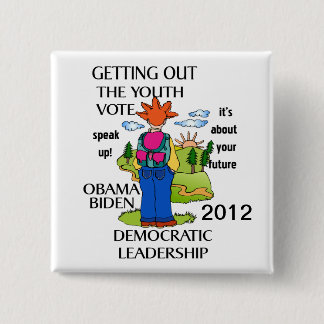 BADGE CARRÉ 5 CM APPUI OBAMA 2012