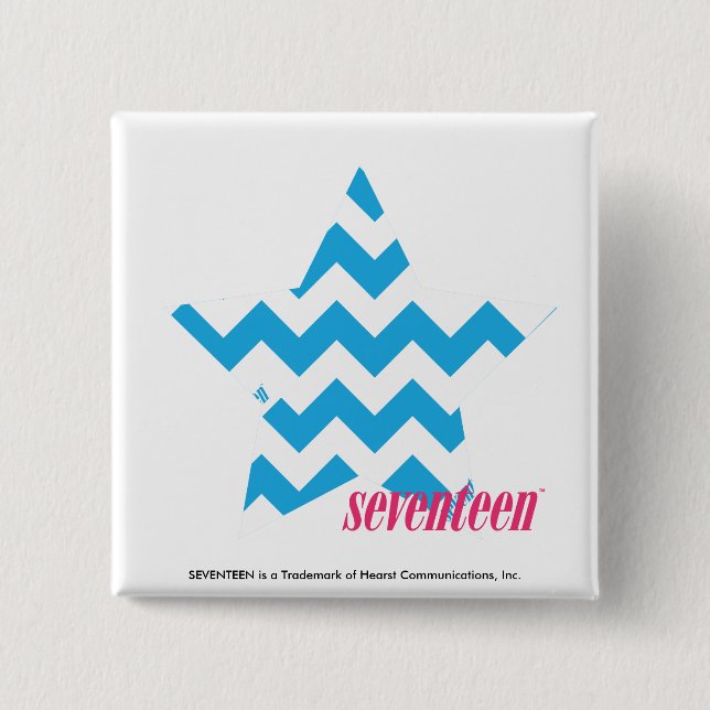 Badge Carré 5 Cm Aqua 2 de zigzag (Devant)