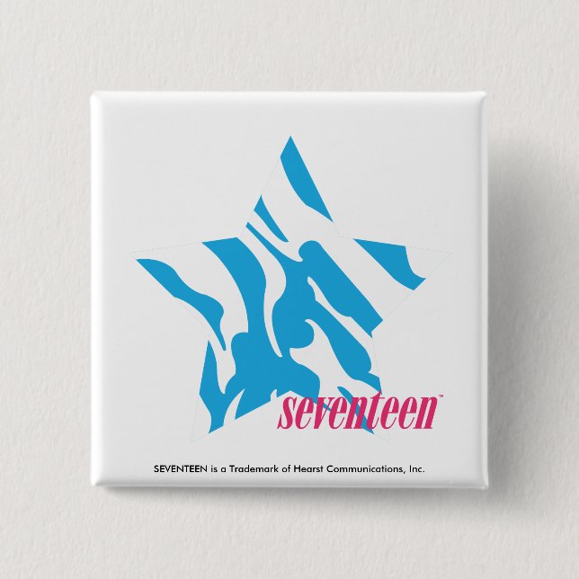 Badge Carré 5 Cm Aqua 3 de zèbre (Devant)