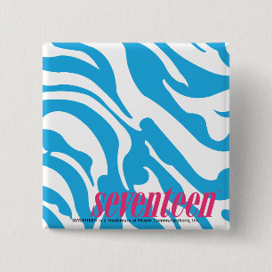 Badge Carré 5 Cm Aqua de zèbre