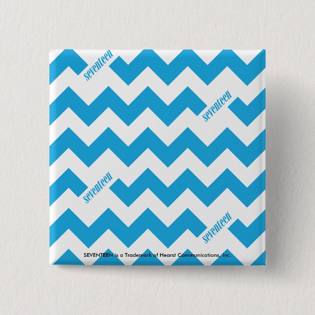 Badge Carré 5 Cm Aqua de zigzag (Devant)
