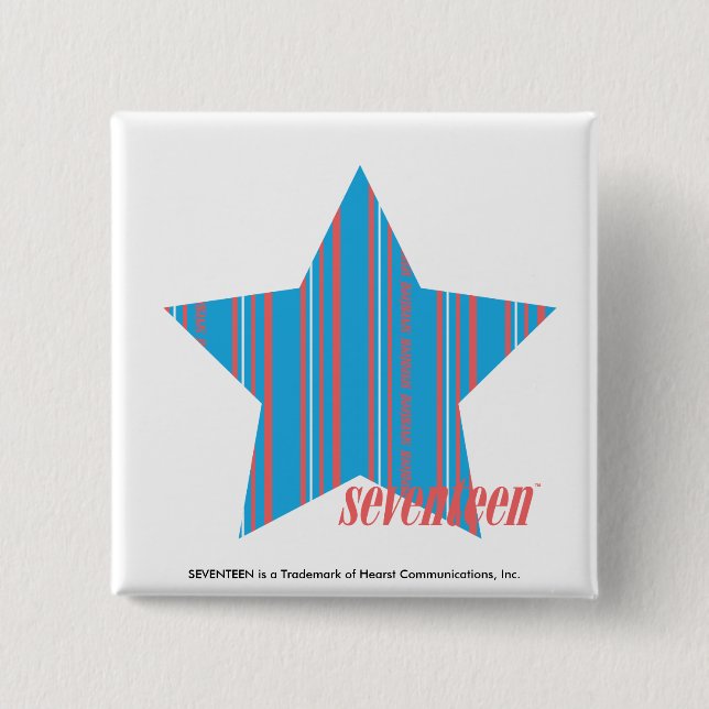 Badge Carré 5 Cm Aqua mince 2 de rayures (Devant)