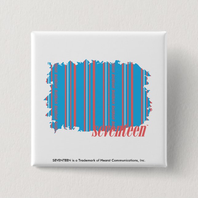 Badge Carré 5 Cm Aqua mince 4 de rayures (Devant)