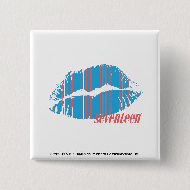Badge Carré 5 Cm Aqua mince de rayures (Devant)