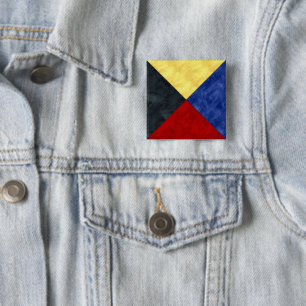 Badge Carré 5 Cm Aquarelle Signal nautique Pavillon maritime