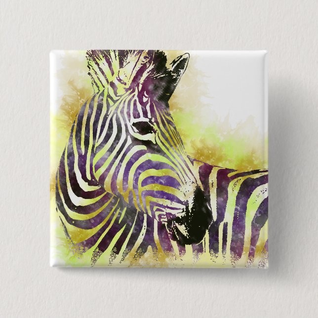 Badge Carré 5 Cm Aquarelle Zeba (Devant)