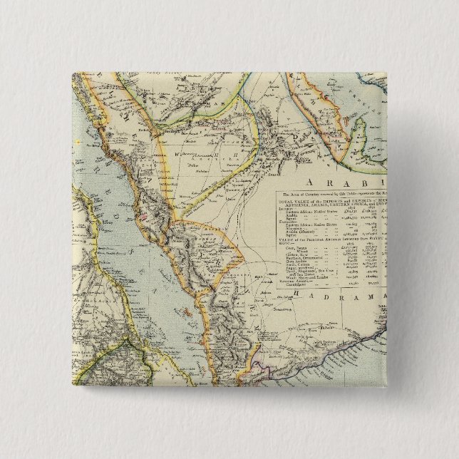 Badge Carré 5 Cm Arabie, Égypte, Nubie, Abyssinie 2 (Devant)