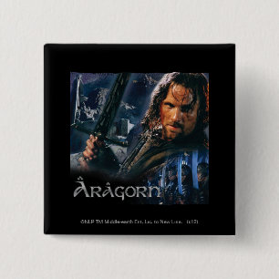 Badge Carré 5 Cm Aragorn Avec Armée