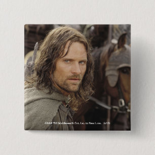 Badge Carré 5 Cm Aragorn avec cheval