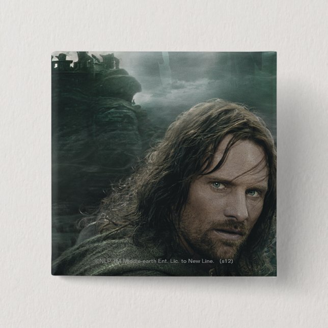 Badge Carré 5 Cm Aragorn et Ringwraiths (Devant)
