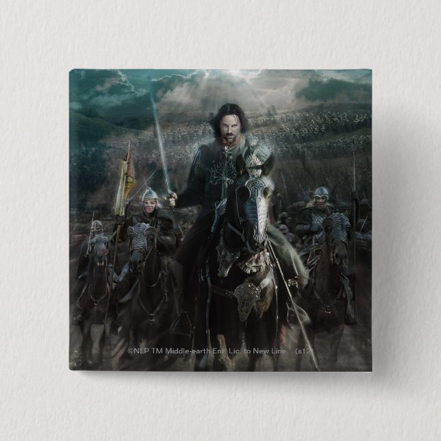 Badge Carré 5 Cm Aragorn Leading on Horse (Devant)