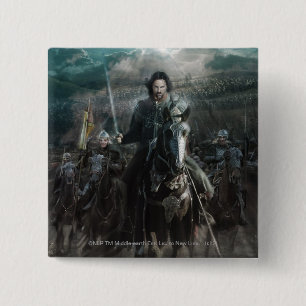 Badge Carré 5 Cm Aragorn Leading on Horse