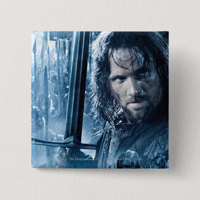 Badge Carré 5 Cm Aragorn Versus Orcs (Devant)