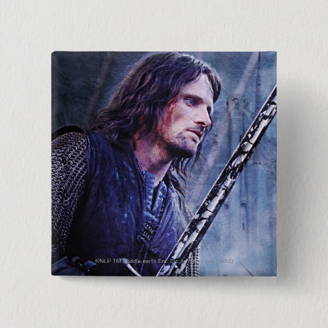 Badge Carré 5 Cm Aragorn with Blood (Devant)
