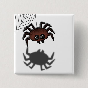 Badge Carré 5 Cm Araignée d'Halloween de Lwood