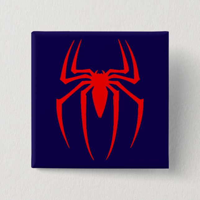 Badge Carré 5 Cm Araignée Rouge Insecte-63201 (Devant)