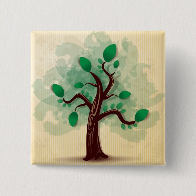 Badge Carré 5 Cm Arbre (Devant)