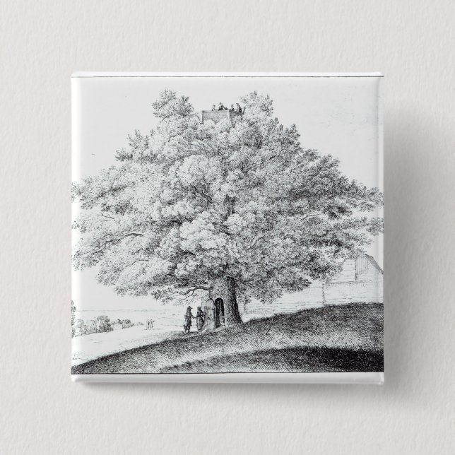 Badge Carré 5 Cm Arbre creux chez Hampstead, 1663 (Devant)