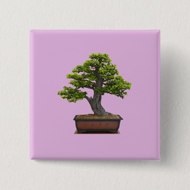 Badge Carré 5 Cm arbre de bonsaïs (Devant)