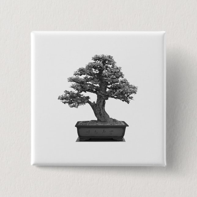 Badge Carré 5 Cm arbre de bonsaïs (Devant)