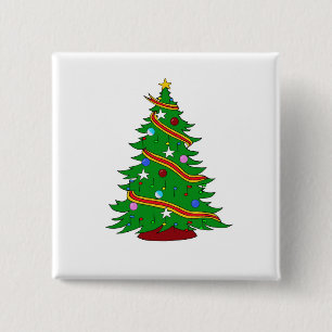 Badge Carré 5 Cm Arbre de Noël de note musicale
