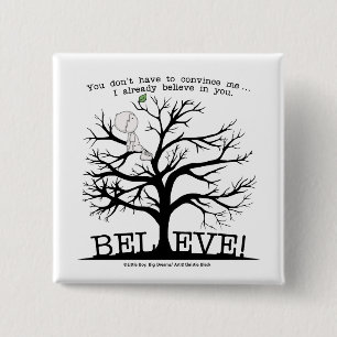 Badge Carré 5 Cm Arbre en floraison