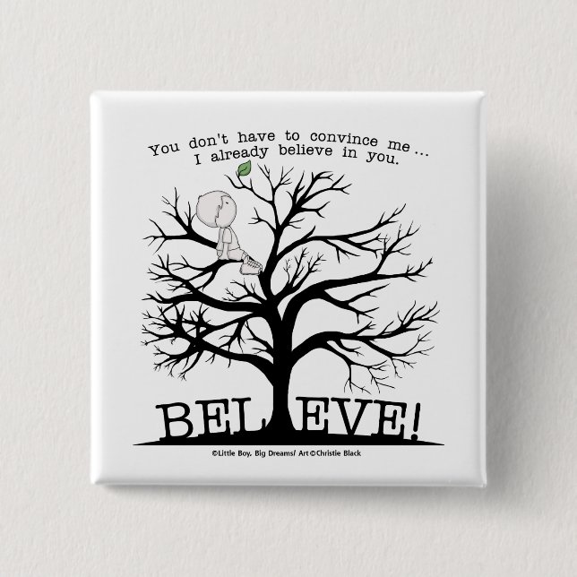 Badge Carré 5 Cm Arbre en floraison (Devant)