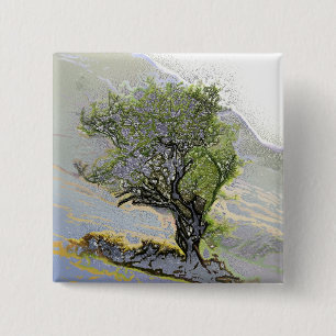 BADGE CARRÉ 5 CM ARBRES