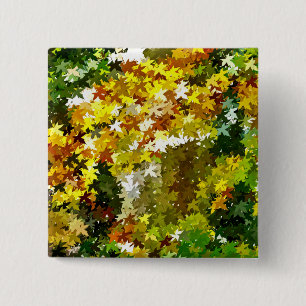 BADGE CARRÉ 5 CM ARBRES D'AUTOMNE