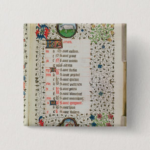 Badge Carré 5 Cm Arbres de Bélier et d'un abattage d'homme