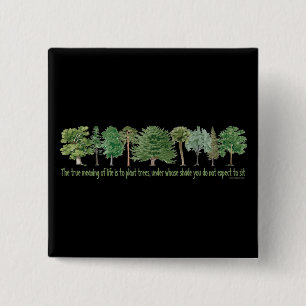 Badge Carré 5 Cm Arbres Plantes