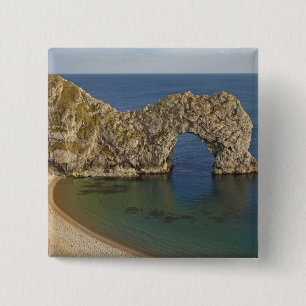 Badge Carré 5 Cm Arc de Durdle Door, patrimoine mondial de la côte