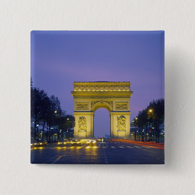 Badge Carré 5 Cm Arc de Triomphe, Paris, France, (Devant)