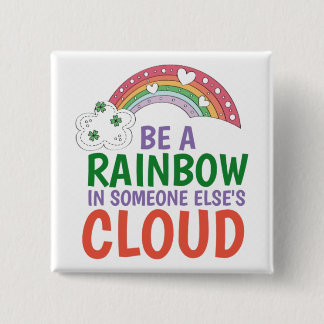 Badge Carré 5 Cm Arc-en-ciel - Bouton Carré