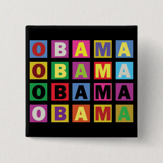 Badge Carré 5 Cm Arc-en-ciel coloré de Barack Obama