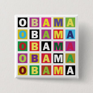 Badge Carré 5 Cm Arc-en-ciel d'Obama