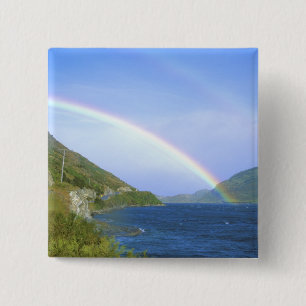 Badge Carré 5 Cm Arc-en-ciel sur le lac Hawea, île du Sud, Nouvelle