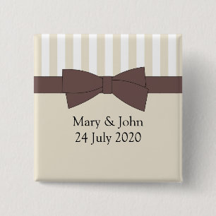 Badge Carré 5 Cm Arc et rayures.  Texte de personnaliser