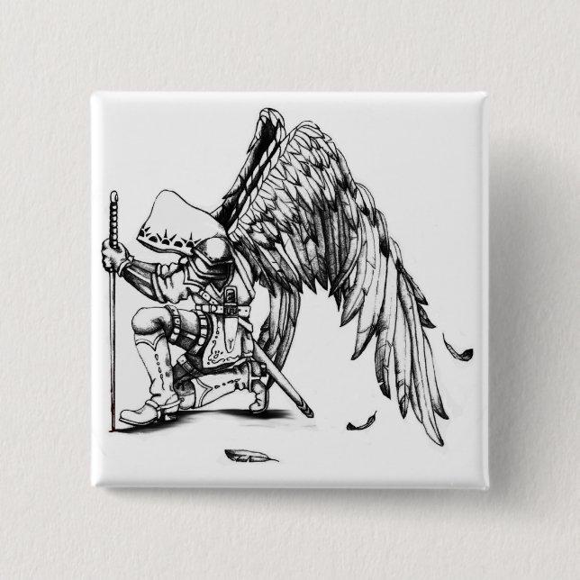 Badge Carré 5 Cm ArchAngel guerrier (Devant)