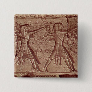 Badge Carré 5 Cm Archers, détail de la chasse de Ramesses III
