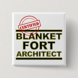 Badge Carré 5 Cm Architecte de Fort de Couverture Drôle Bouton Badg