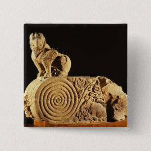 Badge Carré 5 Cm Architrave de couleur chamois de grès avec le