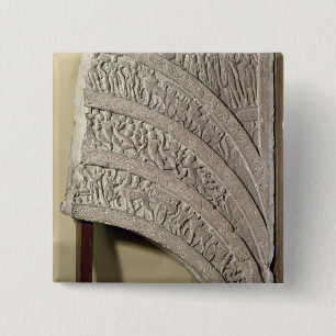 Badge Carré 5 Cm Architrave d'un passage, grès rouge, Mathura,