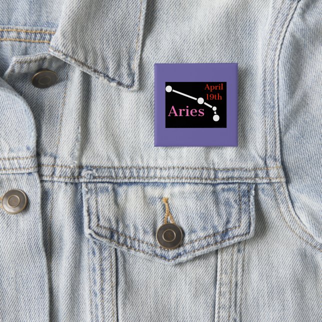 Badge Carré 5 Cm Aries (En situation)