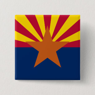 Badge Carré 5 Cm Arizona State Flag Square Button