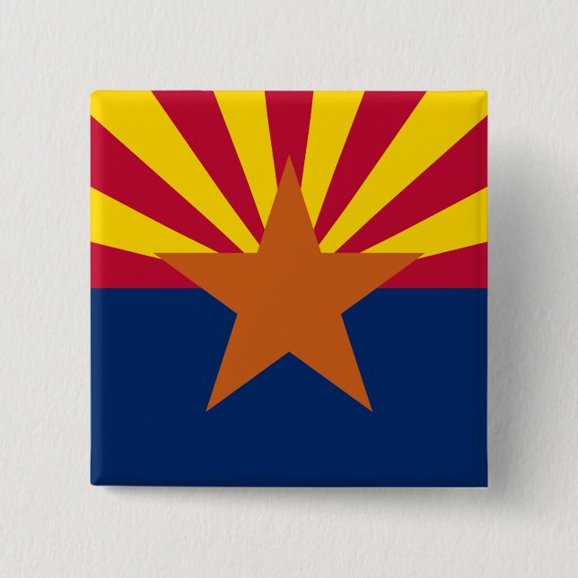 Badge Carré 5 Cm Arizona State Flag Square Button (Devant)