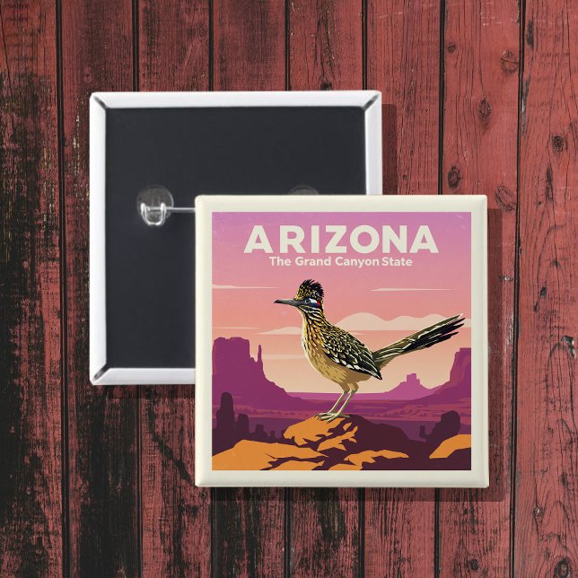 Badge Carré 5 Cm Arizona vintage (Créateur téléchargé)