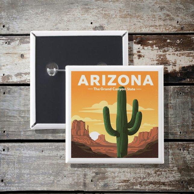 Badge Carré 5 Cm Arizona vintage (Créateur téléchargé)