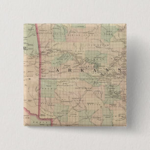 Badge Carré 5 Cm Arkansas et une partie du territoire indien